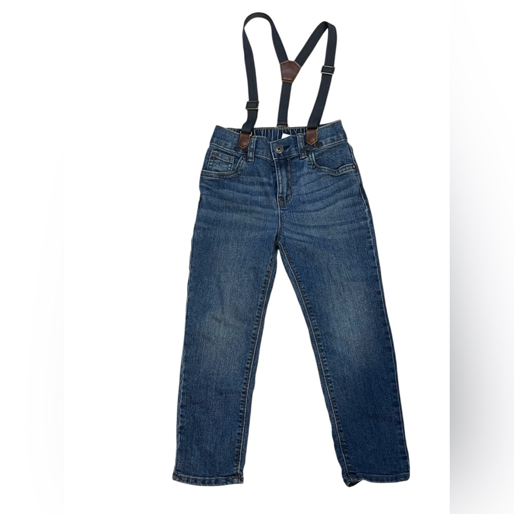 OshKosh B'gosh Blue Straight-Leg Jeans with Suspenders